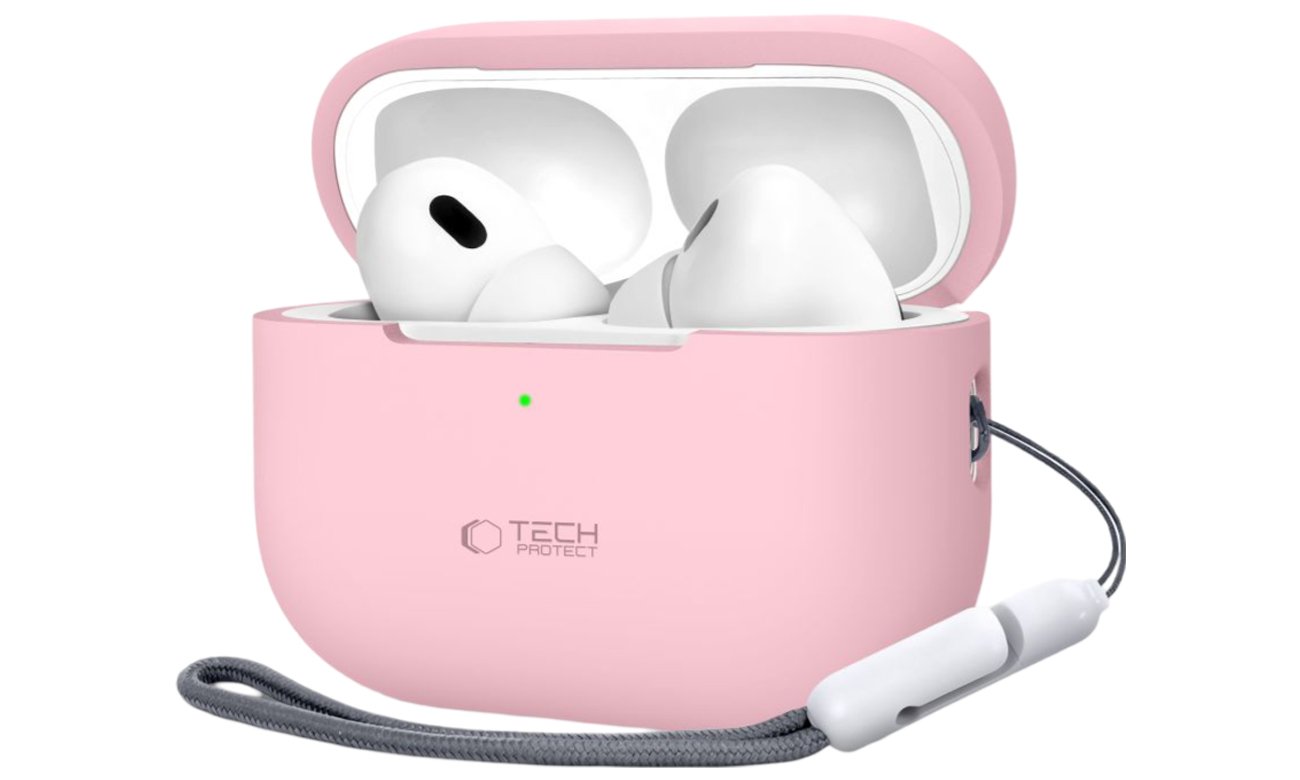 Etui Tech-Protect Silicone für Apple AirPods Pro (1.|2. Gen.) Dusty Pink - Vorderansicht im Winkel