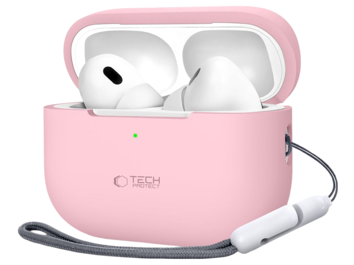 Etui Tech-Protect Silicone für Apple AirPods Pro (1.|2. Gen.) Dusty Pink - Vorderansicht im Winkel