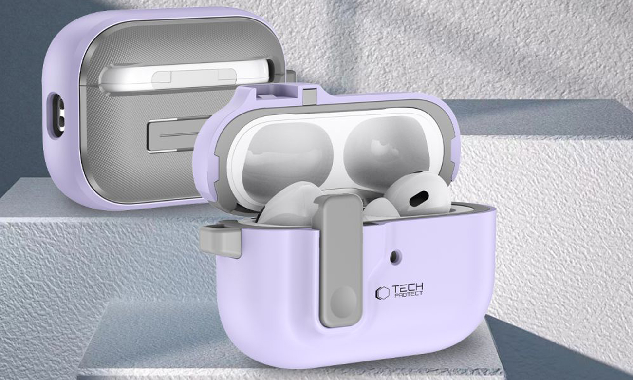 Tech-Protect Slim Hook Hülle für Apple AirPods Pro (1.|2. Gen.) Lavender - Lifestyle-Grafik