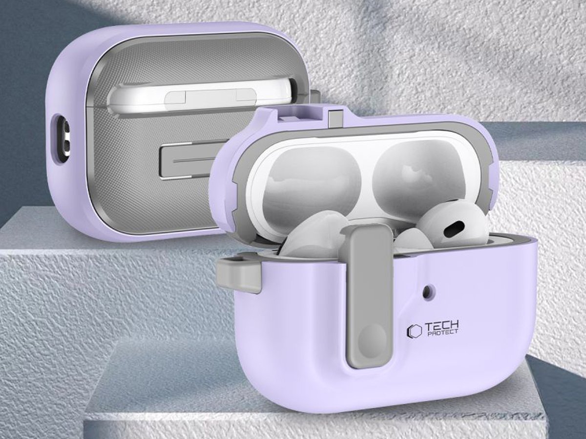 Tech-Protect Slim Hook Hülle für Apple AirPods Pro (1.|2. Gen.) Lavender - Lifestyle-Grafik