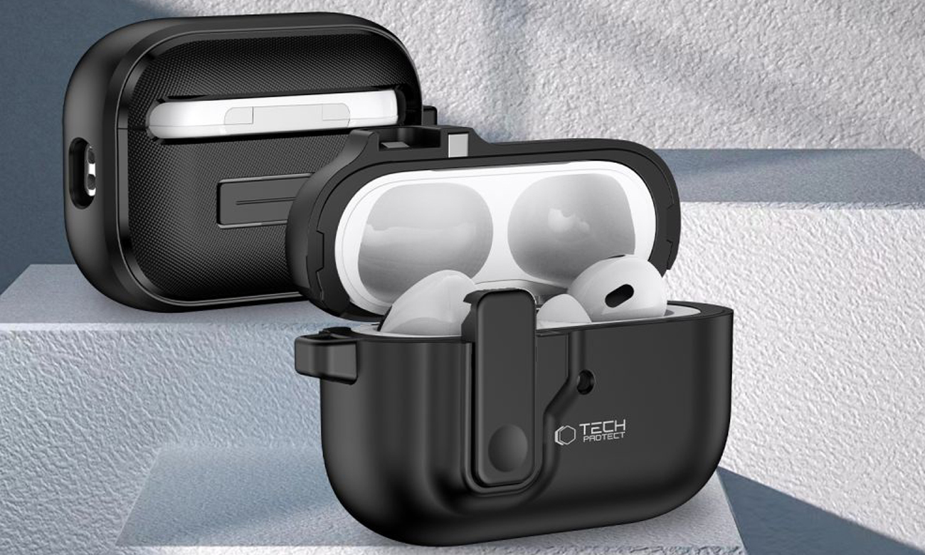 Etui Tech-Protect Slim Hook für Apple AirPods Pro (1.|2. Gen.) Schwarz - Lifestyle-Grafik