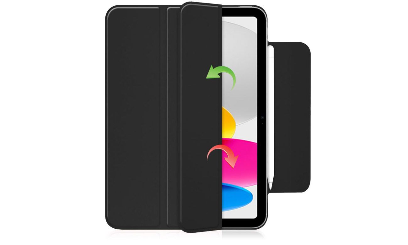 Etui Tech-Protect SmartCase Magnetic do iPad (10. gen) Black - Automatyczne budzenie i usypianie urządzenia