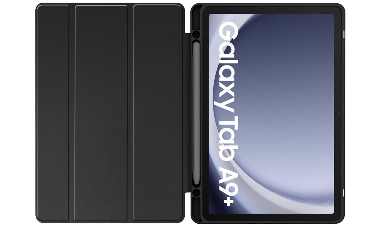 Otwarte etui Tech-Protect SmartCase Pen Hybrid do Samsung Galaxy Tab A9+ w czarnym kolorze