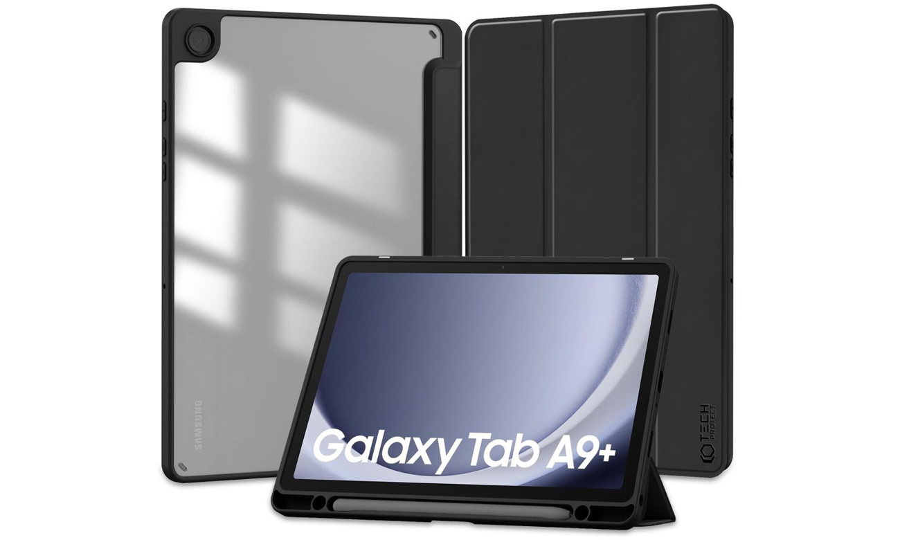 Etui Tech-Protect SmartCase Pen Hybrid do Samsung Galaxy Tab A9+ Czarne - Widok ogólny