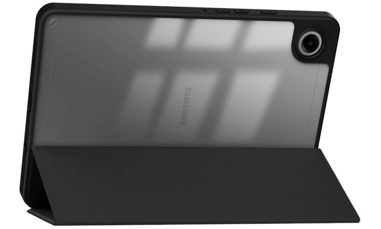 Etui Tech-Protect SmartCase Pen Hybrid für Samsung Galaxy Tab A9 Schwarz - Rückansicht im Winkel