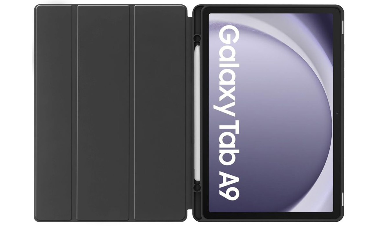 Otwarte etui Tech-Protect SmartCase Pen do Samsung Galaxy Tab A9 w czarnym kolorze