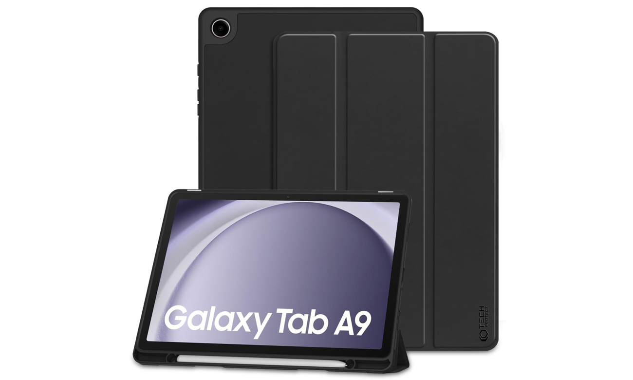 Etui Tech-Protect SmartCase Pen do Samsung Galaxy Tab A9 Czarne - Widok ogólny