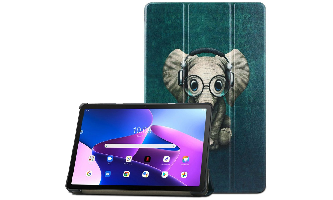 Tech-Protect SmartCase do Lenovo Tab M10 Plus (3. Gen) happy elephant