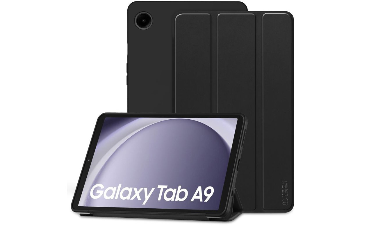 Etui Tech-Protect SmartCase für Samsung Galaxy Tab A9 Schwarz - Gesamtansicht