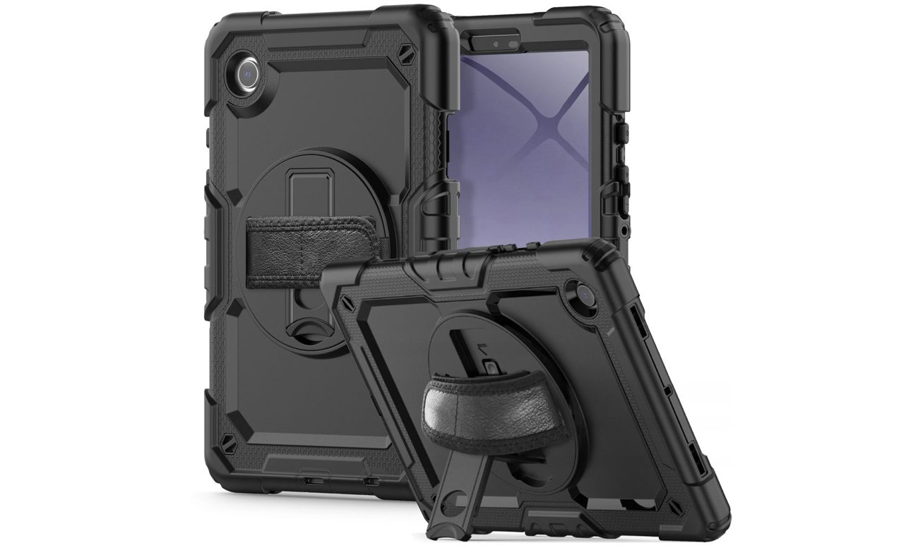 Etui Tech-Protect Solid360 für Samsung Galaxy Tab A9 (X110 / X115) Schwarz - Gesamtansicht