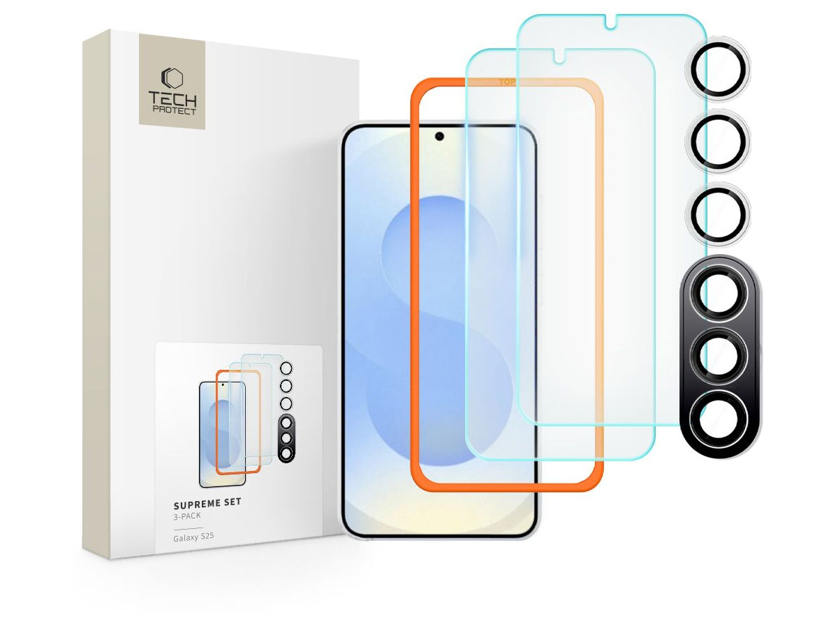 Tech-Protect Supreme Set 3-Pack do Samsung Galaxy S25 Clear