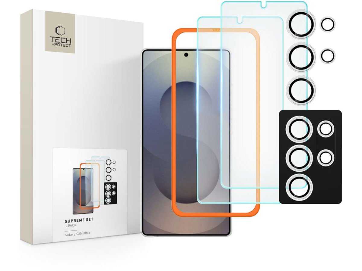 Tech-Protect Supreme Set 3-Pack do Samsung Galaxy S25 Ultra Clear