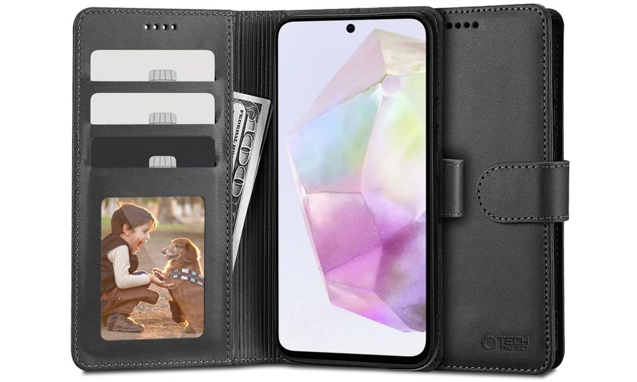 Tech-Protect Wallet Hülle für Samsung Galaxy A35 5G Black