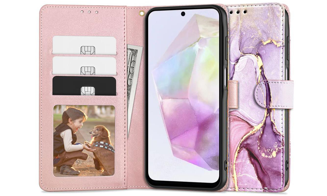 Etui Tech-Protect Wallet do Samsung Galaxy A35 5G Marble