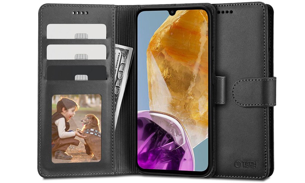 Etui Tech-Protect Wallet für Samsung Galaxy M15 5G schwarz