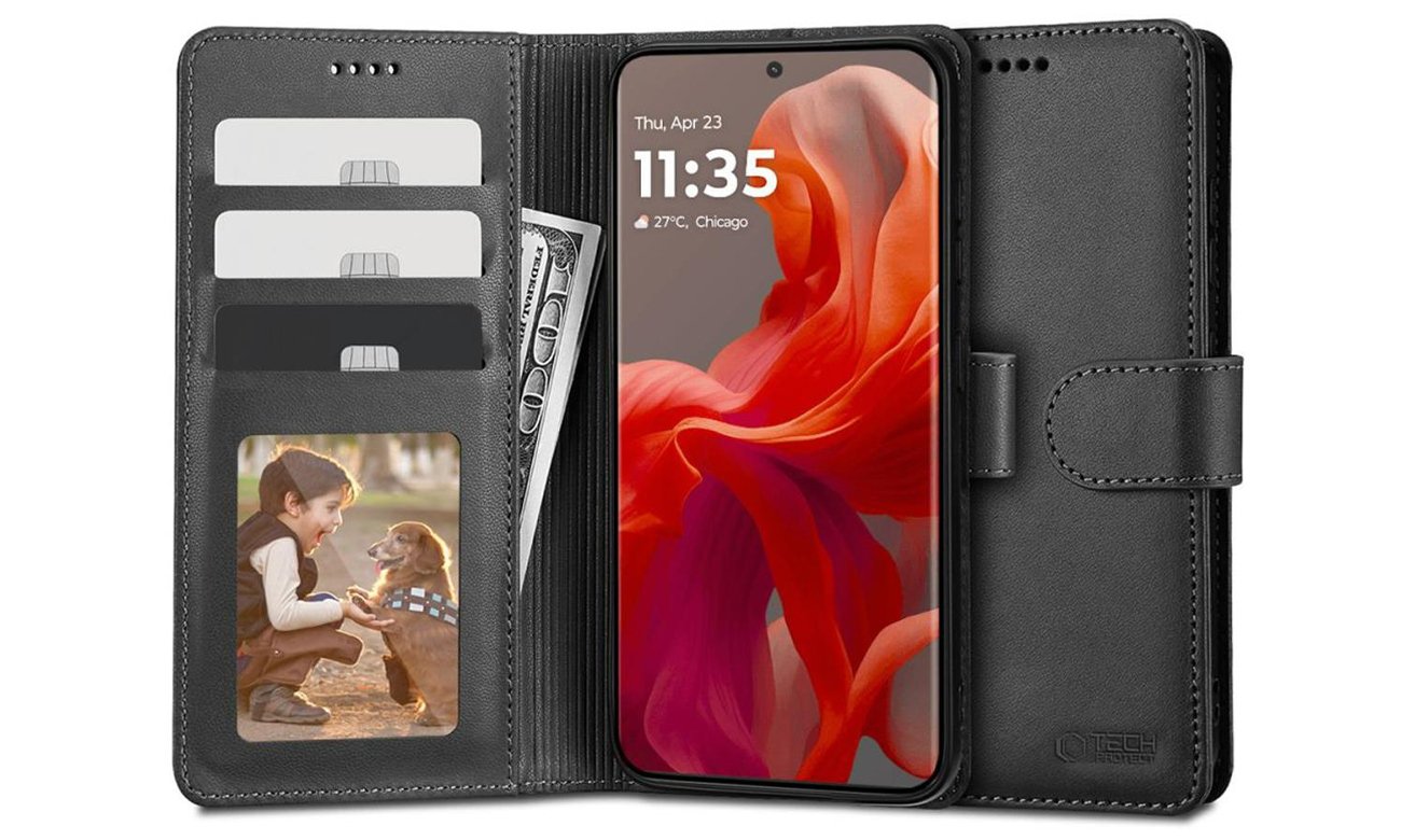 Tech-Protect Wallet Hülle für Motorola moto g85 5G schwarz