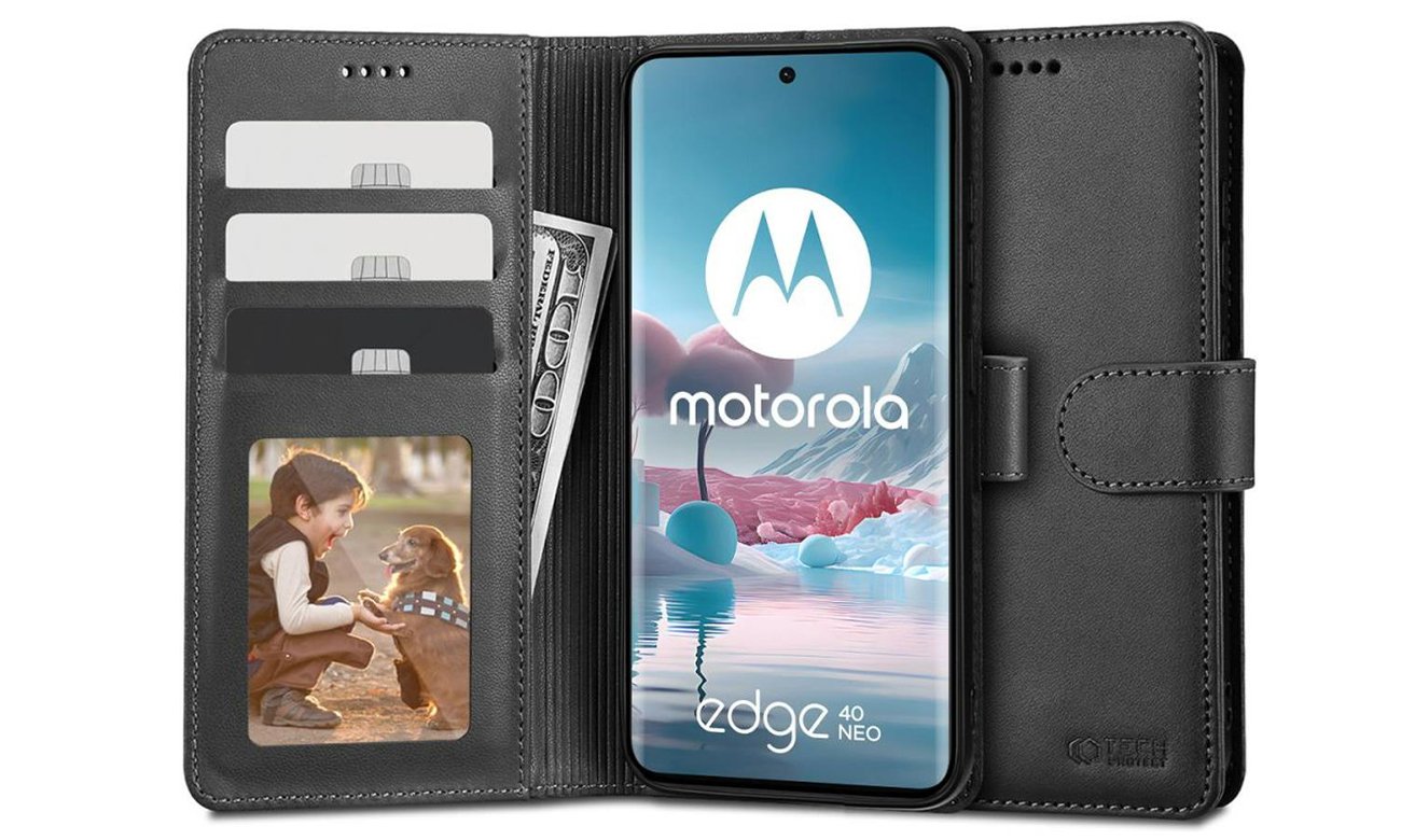 Etui Tech-Protect Wallet do Motorola Edge 40 Neo czarny