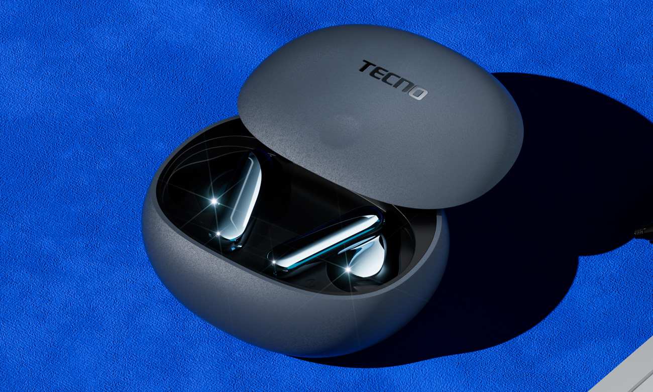 Słuchawki bezprzewodowe TECNO TRUE 1 Szare - Grafika lifestyle