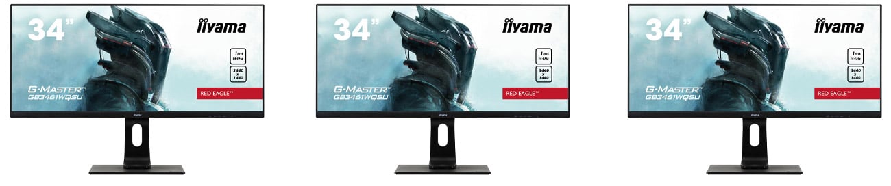3x Monitor dla graczy iiyama G-Master GB3461WQSU Red Eagle