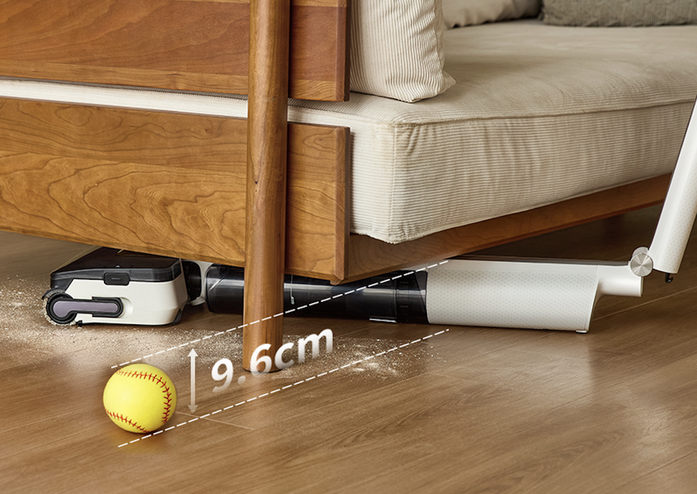 Konstrukcja Lay-Flat 180° — wysokość tylko 9,6 cm, wjazd pod meble