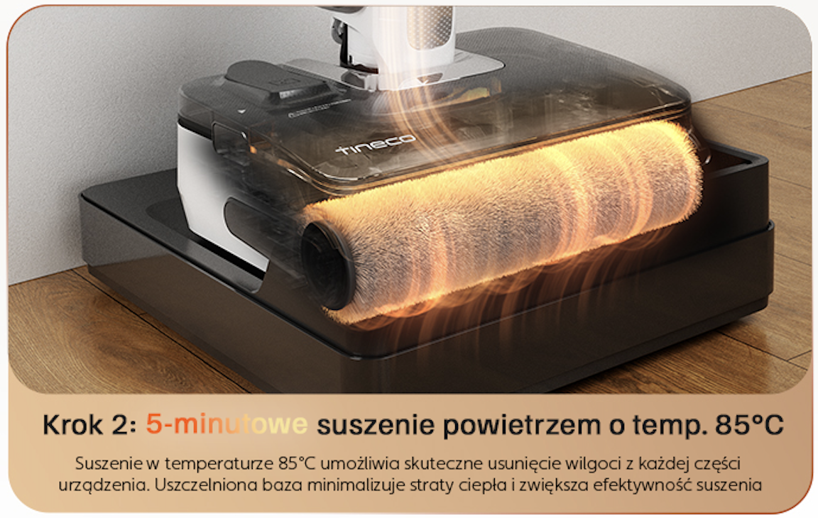 Krok 2: 5-minutowe suszenie powietrzem 85°C