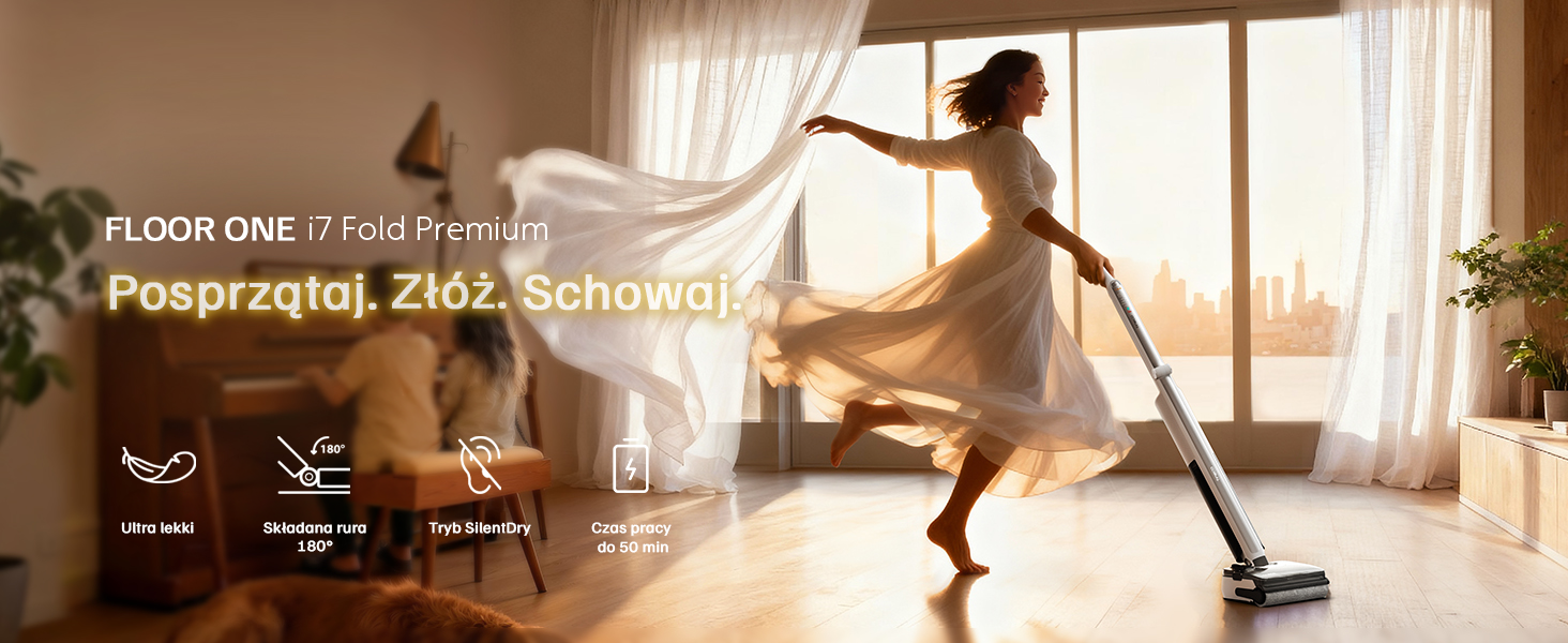 Tineco FLOOR ONE i7 Fold Premium — Posprzątaj. Złóż. Schowaj.