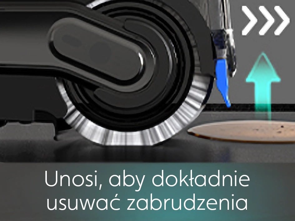 Listwa StreakFree unosi się przy ruchu do przodu, aby dokładnie usuwać zabrudzenia