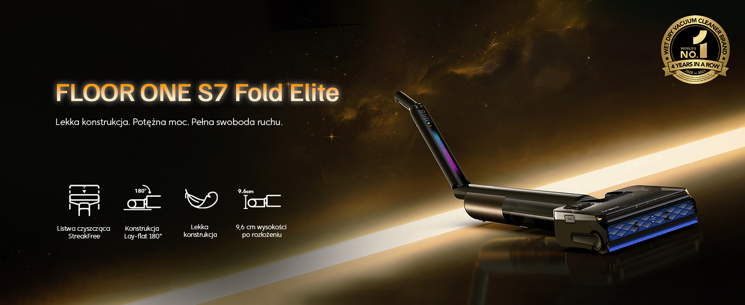 Tineco FLOOR ONE S7 Fold Elite — odkurzacz piorący, składana konstrukcja