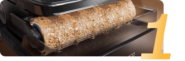 System autoczyszczenia FlashDry — autoczyszczenie wałka gorącą wodą 85°C w odkurzaczu Tineco FLOOR ONE S7 Fold Elite