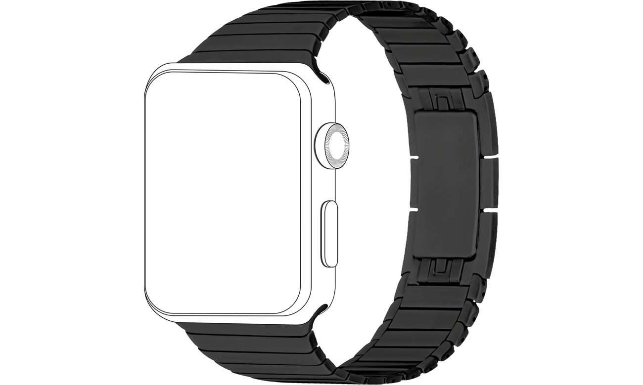 Pasek do Apple Watch 42/44mm Bransoleta czarny 40-37-1847