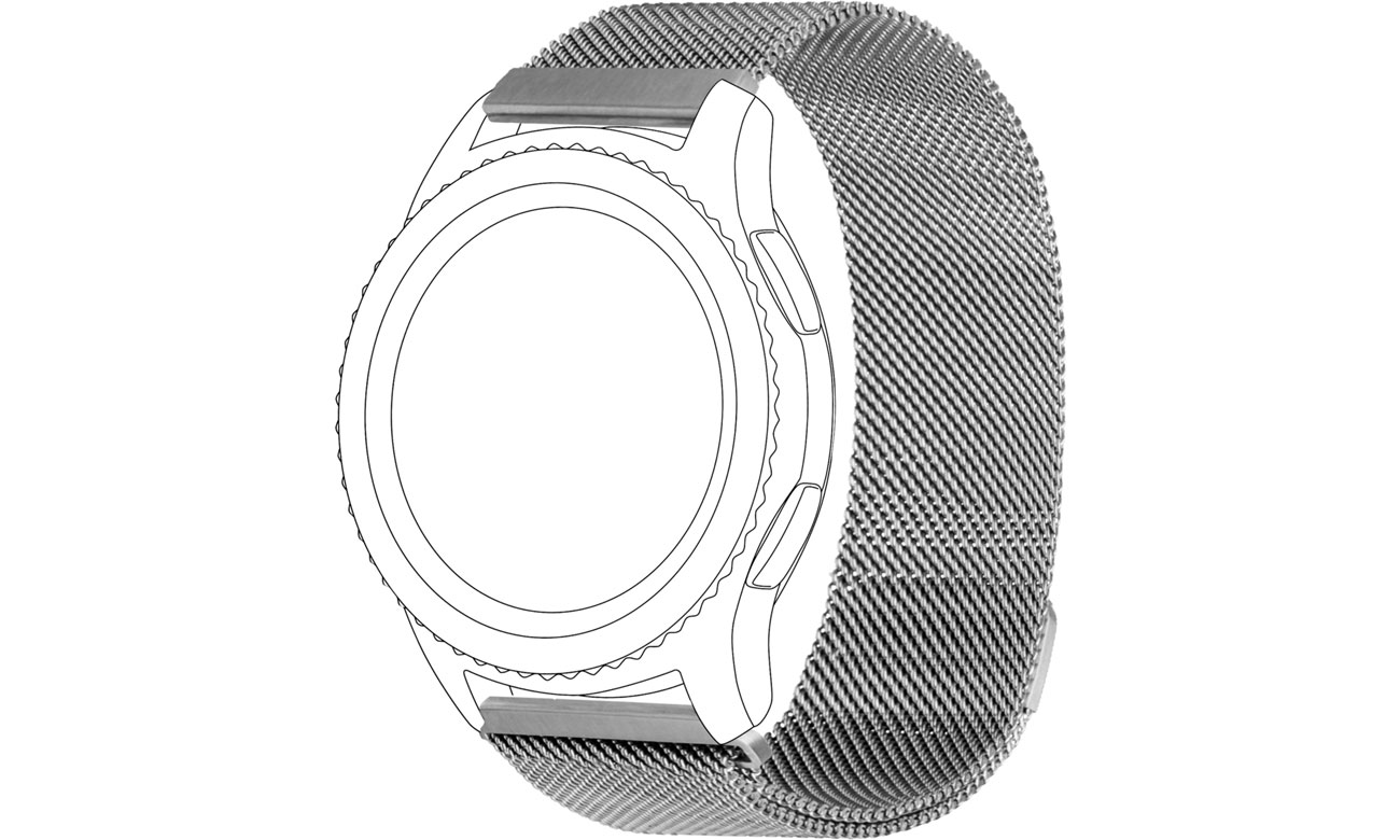 TOPP Pasek 46mm Mesh srebrny 40-37-1905
