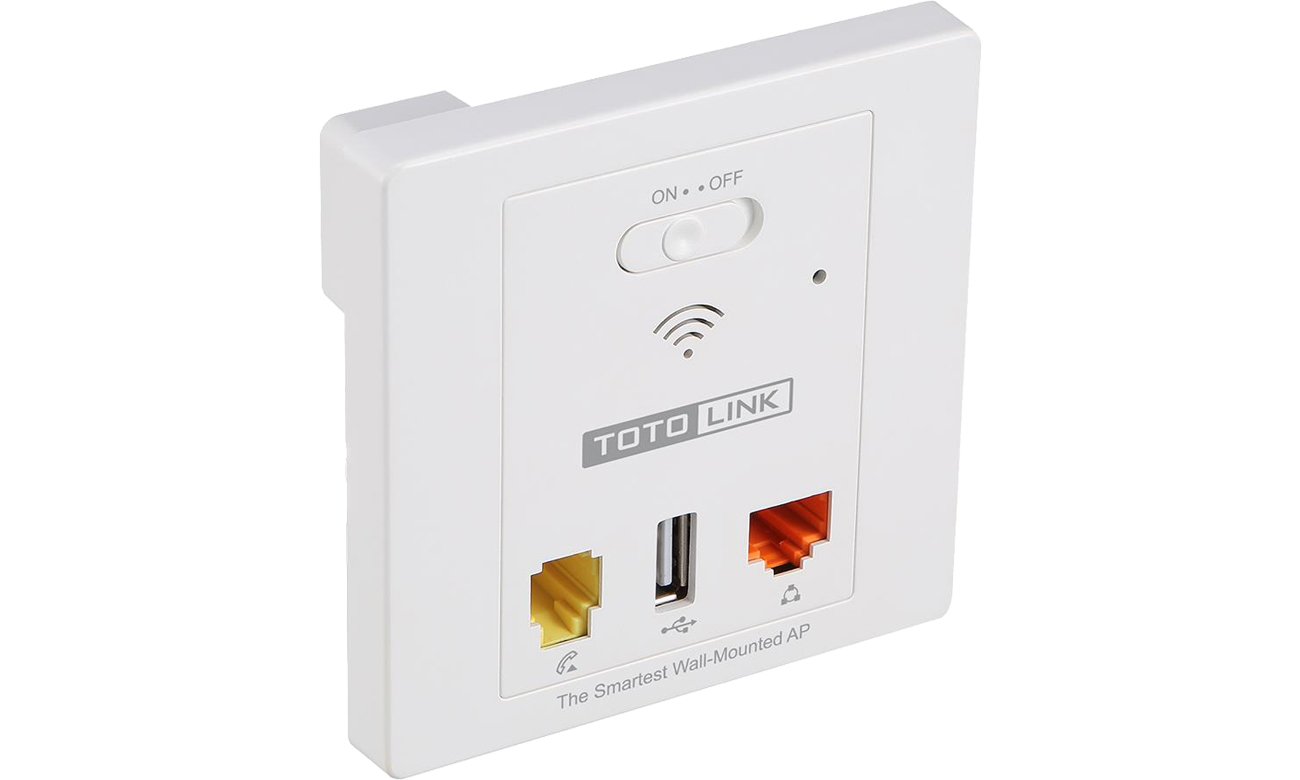 Access Point Totolink WA300 In-Wall Widok z lewej