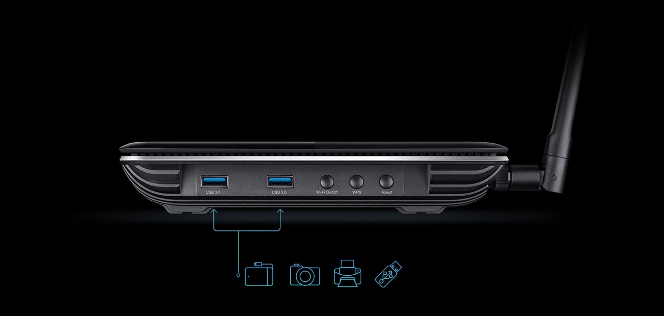TP-Link Archer C2600 złącza USB