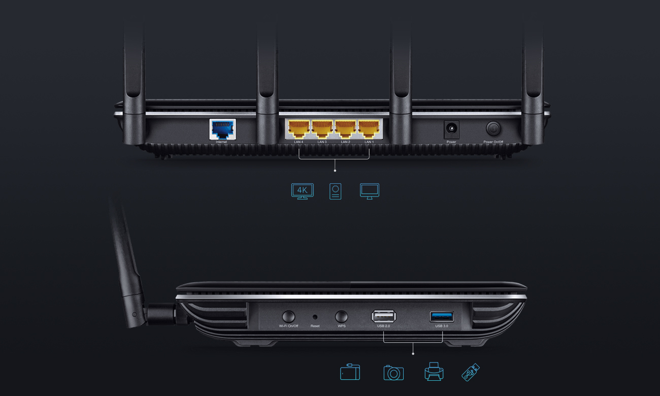 TP-Link Archer C3150 porty USB