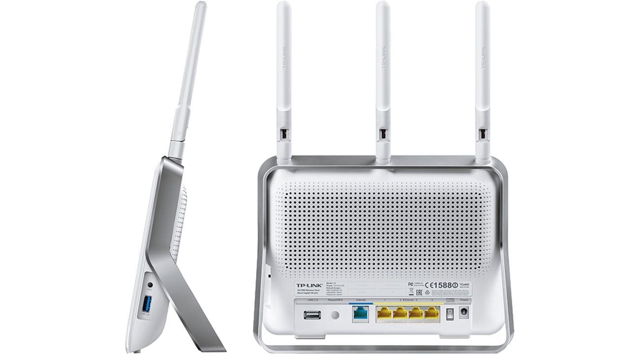 TP-Link Archer C9 Bok, przód - złącza