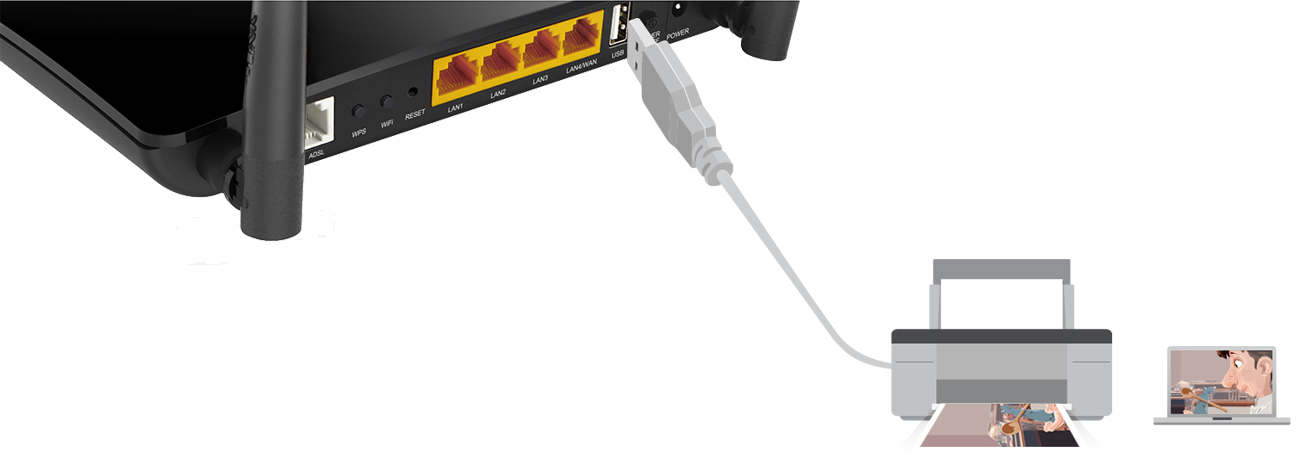 TP-Link Archer D50 port USB