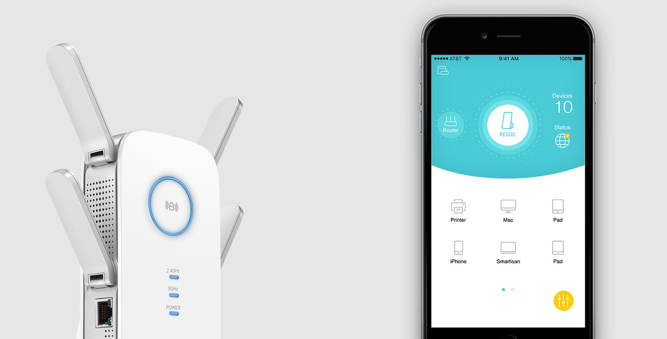 TP-Link RE500 Aplikacja Tether
