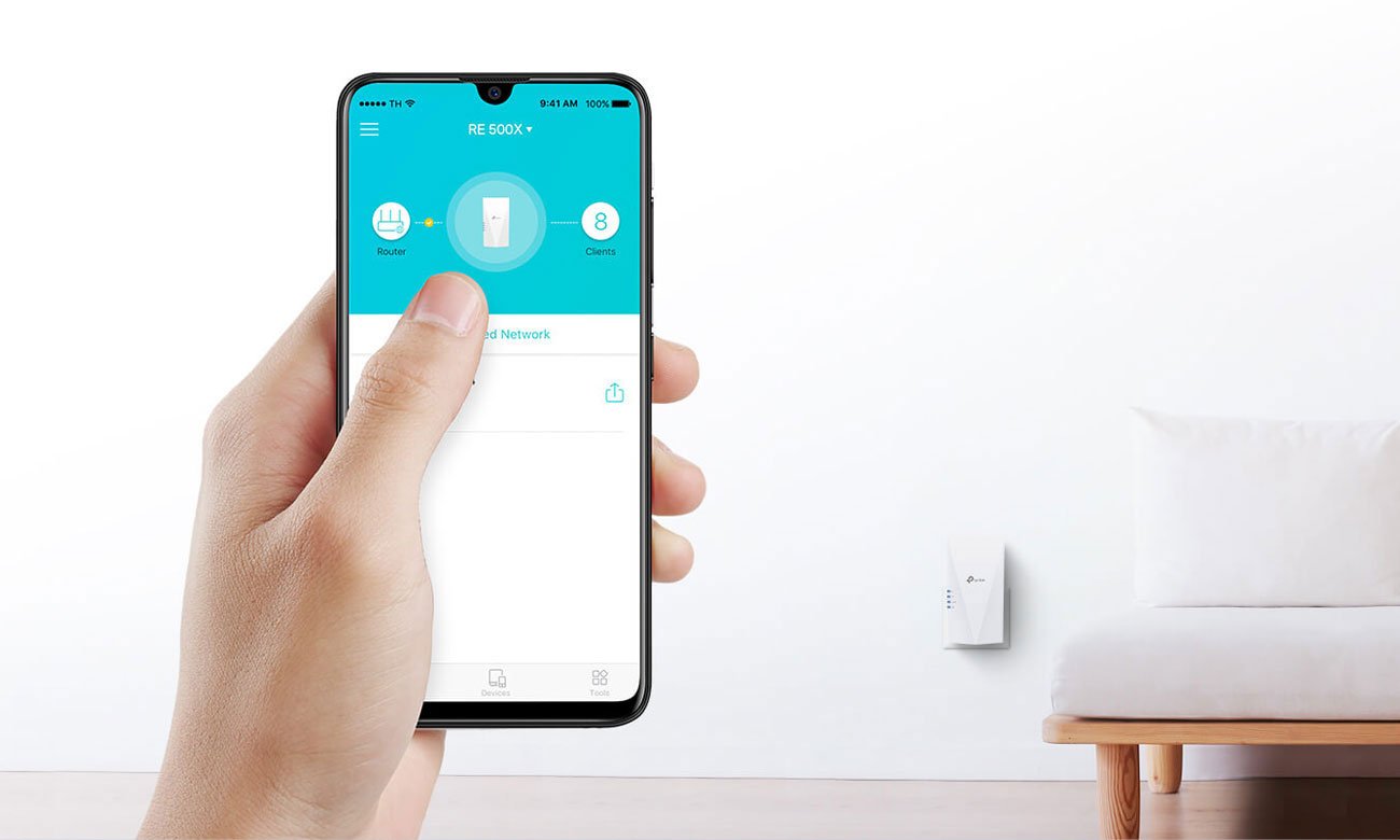 Uniwersalny wzmacniacz sieci bezprzewodowej TP-Link RE600X - Aplikacja TP-Link Tether