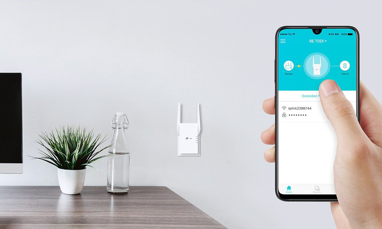Uniwersalny wzmacniacz sieci bezprzewodowej TP-Link RE705X - Łatwe zarządzanie i kontrola poprzez aplikację