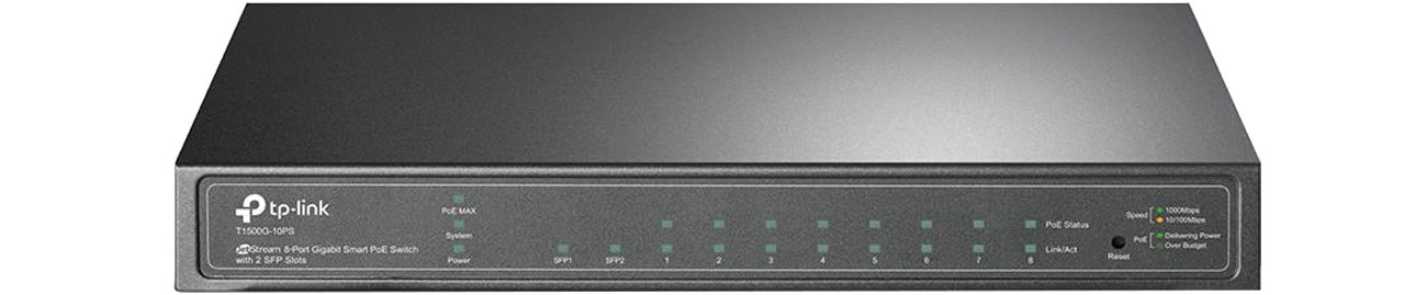 Switch TP-Link 10p T1500G-10PS Widok z przodu