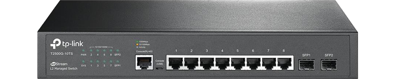 TP-Link T2500G-10TS Widok z przodu