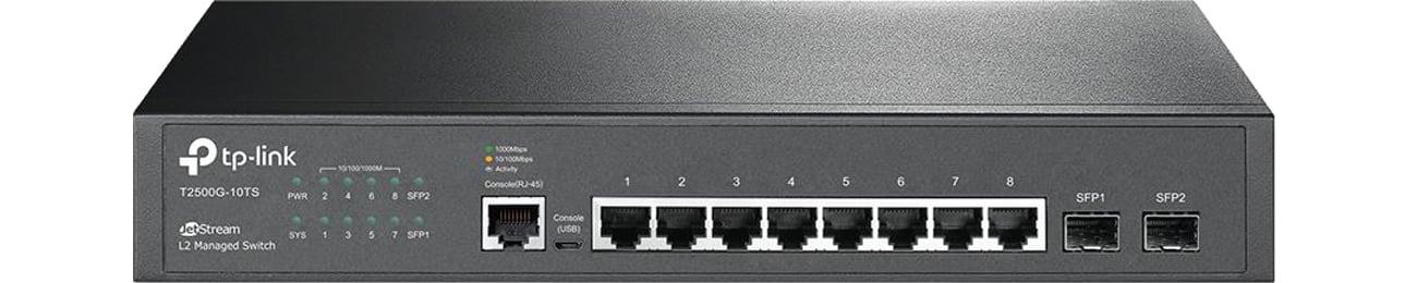 TP-Link T2500G-10TS Widok złączy