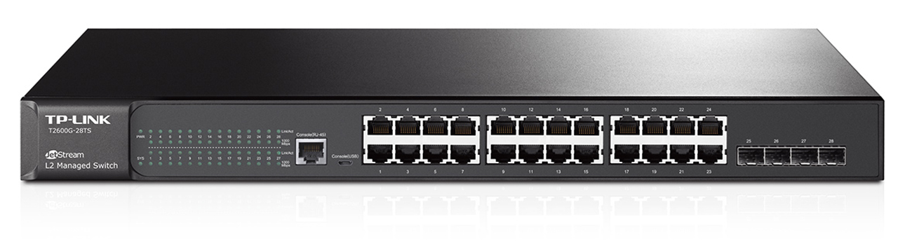 Switch TP-Link 28p T2600G-28TS Rack Przód