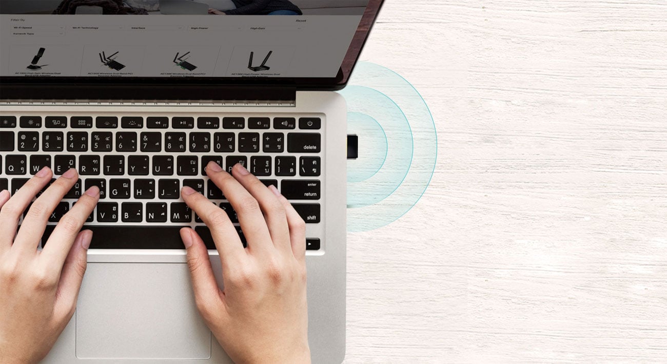 TP-Link Archer T2U Nano Karta sieciowa w laptopie