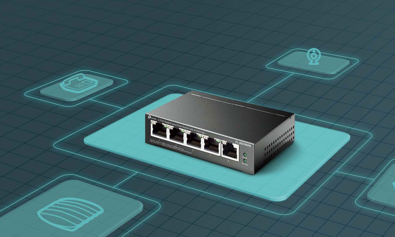 Switch TP-Link 5p TL-SG105PE (5x10/100/1000Mbit, 4xPoE+)