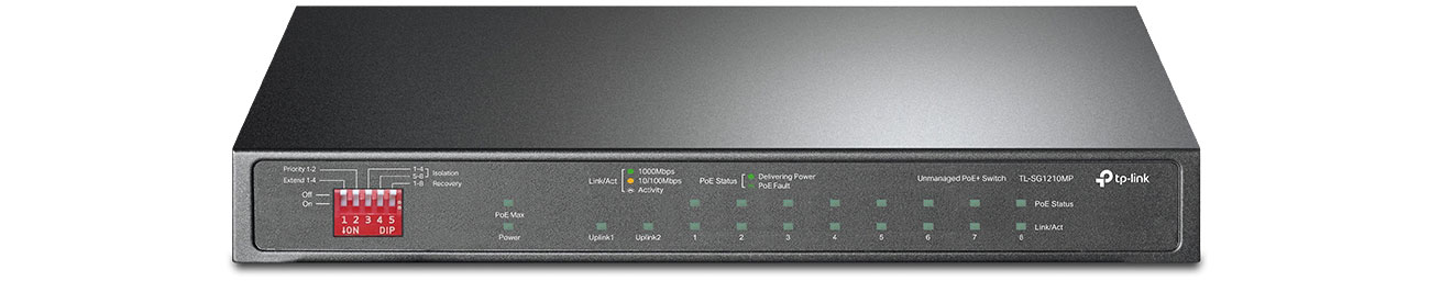 TP-Link TL-SG1210MP Widok z przodu