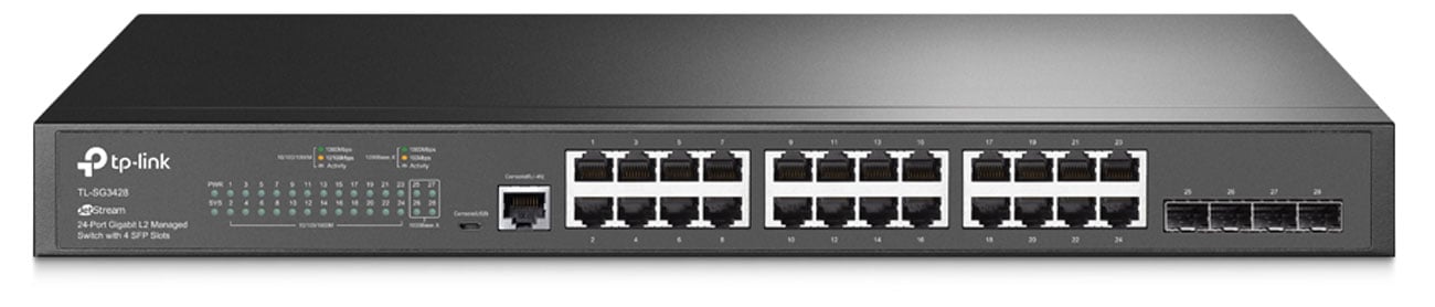 Switch TP-Link TL-SG3428 - Widok od przodu