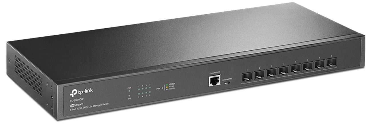 Przełącznik zarządzalny TP-Link TL-SX3008F - Widok od przodu pod kątem