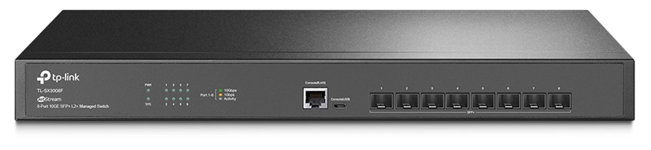 Przełącznik zarządzalny TP-Link TL-SX3008F - Widok od przodu