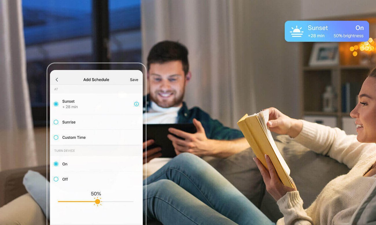 Inteligentna żarówka ze ściemniaczem TP-Link Tapo L520E - Grafika lifestyle